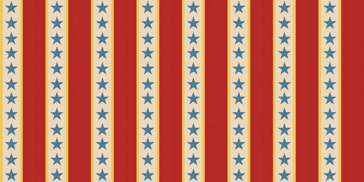 Vintage stars Circus, show, background Texture Fabric Pattern, flag with stars, theater, Hand Drawn Illustration Seamless pattern