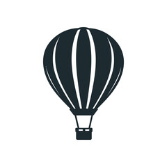 Obraz premium Silhouette icon of a hot air balloon on white background for design