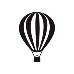 Naklejka premium Black and white air balloon icon illustration on a white background