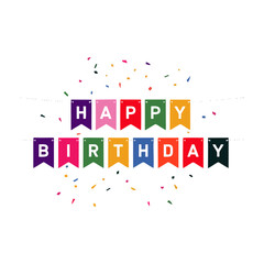 Fototapeta premium Bright and lively happy birthday bunting decor, bringing a joyful and festive atmosphere to party celebrations and special events