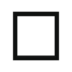Black square frame icon on white background for design