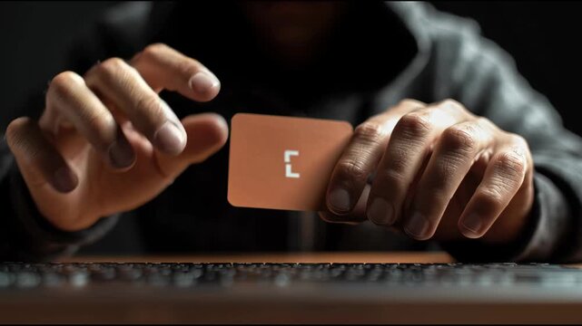 Mysterious Figure Types Rapidly on Keyboard While Wearing Dark Hoodie in a Dimly Lit Environment
