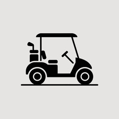 Fototapeta premium Golf Cart Buggy Black Silhouette Icon Vector golf, cart, buggy, black, silhouette, icon, vector, vehicle, transportation, course, sport, recreation, electric, battery, club, bag, driver, fairway, gree