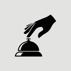 service bell icon, hotel bell, reception desk bell, concierge bell symbol, hand pressing bell, hospitality icon, front desk service, customer service bell, ring bell illustration, hotel assistance sym