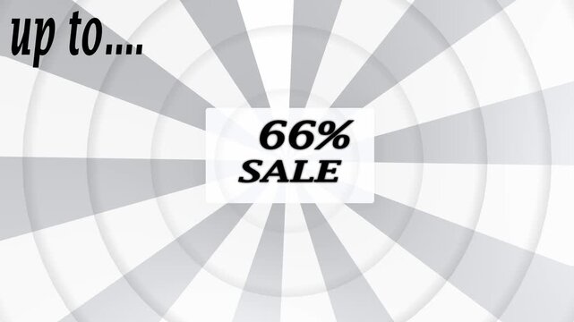 Flash sale 66 percent discount promotional banner design with radio wave animation.