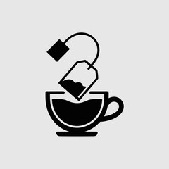 tea, cup, teabag, drink, beverage, hot, herbal, caffeine, mug, silhouette, vector, icon, clipart, outline, graphic, pictogram, design, minimal, black, isolated, symbol, illustration, brewing, steeping