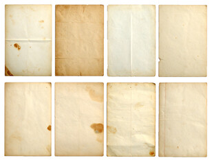 Vintage Aged Paper Textures Collection Isolated with Transparent Background