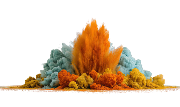 Explosive colorful powder explosion