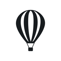 Naklejka premium Black and white hot air balloon illustration, white background simple icon