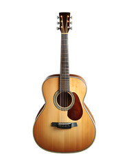 Obraz premium Acoustic Guitar with Intricate Inlay Design on Transparent Background