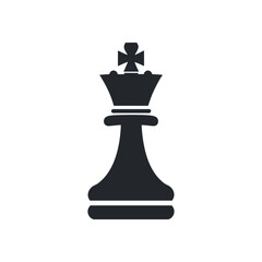 Fototapeta premium Isolated black chess king icon illustration on white background for designs