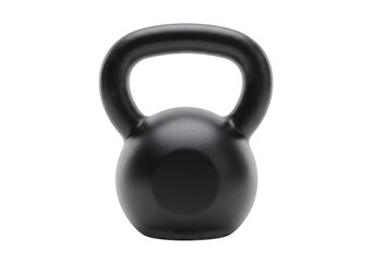 Black kettlebell for weight training isolated on white background