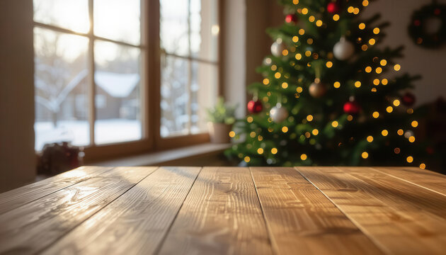 Christmas room with window backdrop