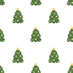 christmas tree seamless pattern 