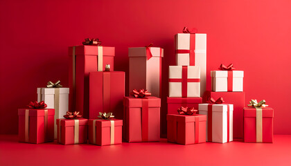 Stacked gift boxes holiday celebration