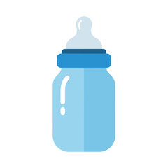 Light Blue Baby Bottle Illustration.