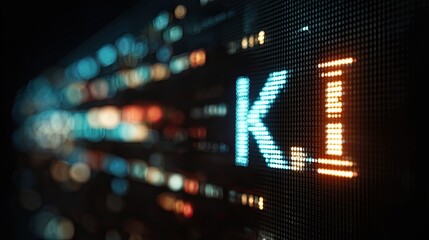 Experience the dynamic glow of digital data streams and stock market indicators illuminating the night with vibrant, modern technology.