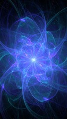 Abstract swirling blue fractal design
