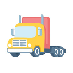 A vibrant illustration of a yellow truck