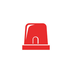 A flat vector icon of a red emergency siren light, symbolizing an alarm, warning, or danger.
