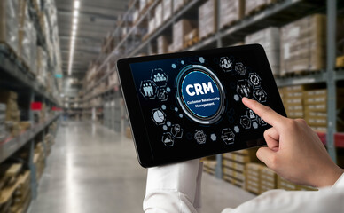 Customer relationship management system on modish computer for CRM business and enterprise