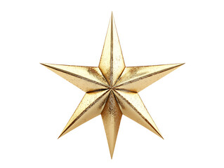 Gold glitter star isolated on transparent background