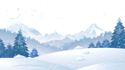 Charming Winter Landscape Christmas Background Illustration