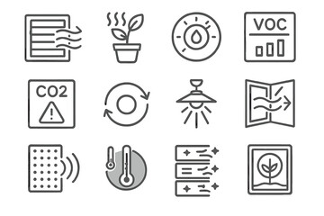 Vector icons venting icon symbol adaptive control environment module indoor filter humidity