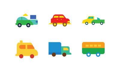 Cartoon Car Bundle Vector Illustration