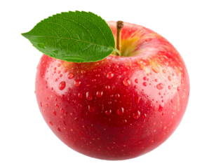 Juicy Red Apple Isolated on White Background