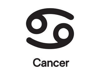 Black zodiac sign cancer icon isolated on white background. concept of astrology, horoscope, zodiac symbols, astrology sign icon, design element, mystical art, Crab
