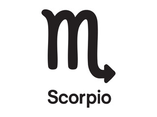 Fototapeta premium Black scorpio zodiac sign illustration, isolated on white background. concept of horoscope, astrology symbol, star sign, mystical design element, icon, Scorpion