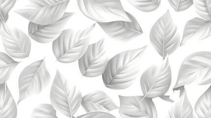 Elegant Seamless White Leaf Pattern Illustration for Design Projects