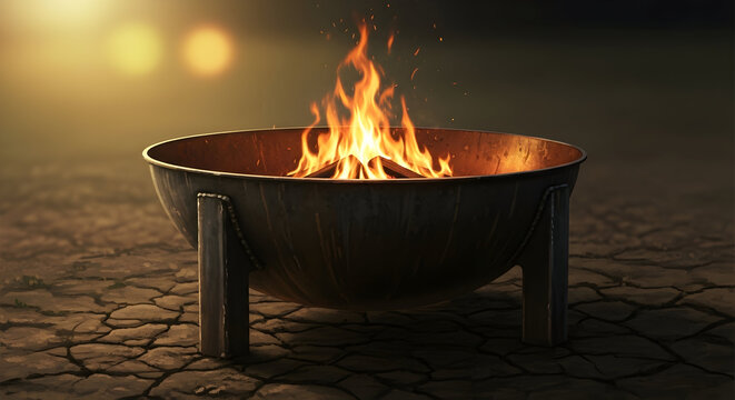 Sacred havan kund fire pit used in hindu rituals