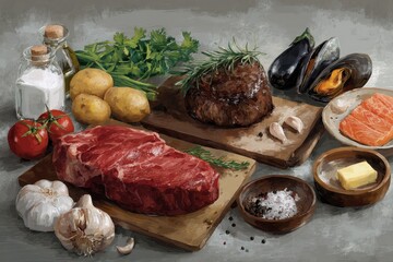 Steak, Salmon, Mussels: Gourmet Meal Prep