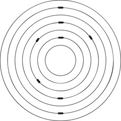 magnetic field lines vector illustration showing dipole pattern for physics, science, education and electromagnetism