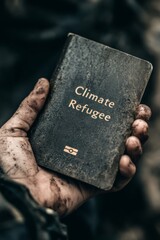 Climate Refugee Passport Held in Dirty Hand &mdash; Crisis
