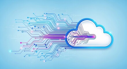 Digital Data Transfer in a High-Tech Environment, Illustration of Technology Concepts