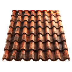 Aged terracotta roof tiles in a wavy pattern
