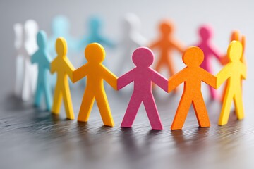 Group formation in company highlighting human resource management and teamwork
