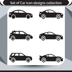 Diverse Car Icon Set A Collection of Modern Automobile Design Concepts for UI and Graphic Projects