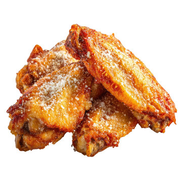 Crispy, seasoned chicken wings piled high
