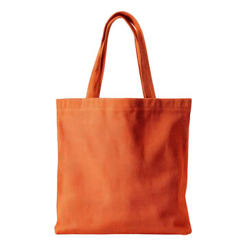 Coral-colored canvas tote bag