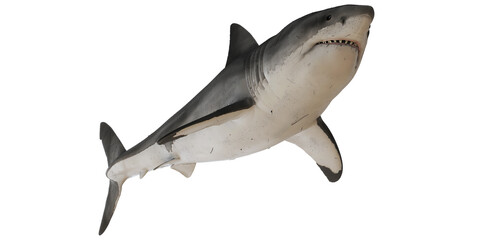 Fototapeta premium Great white shark model in dynamic pose