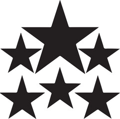 Obraz premium Five-pointed stars forming a dynamic cluster for achievement and excellence themes