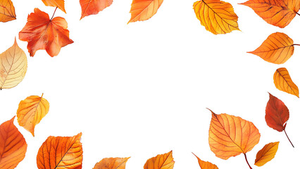 Obraz premium September frame with autumn isolated on white background