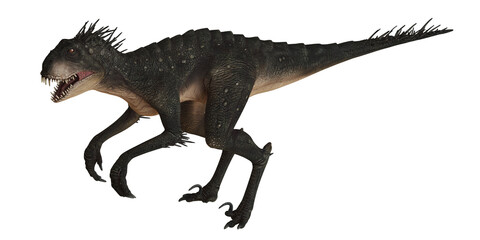 Ferocious dinosaur rendering in dynamic pose.