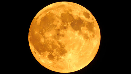 Full golden moon night sky