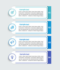Business infographic template with 4 options or steps
