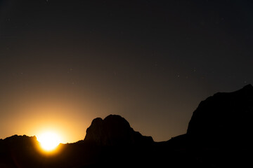 Moonrise and Stars over the Swiss Alps